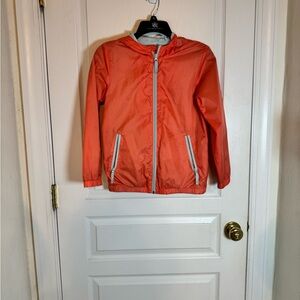 Cat & Jack Girls Lightweight Coral Hooded Windbreaker/Light Jacket